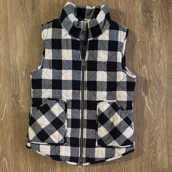 BE COOL Jackets & Blazers - Women’s Black and Cream Checkered Plaid Vest EUC